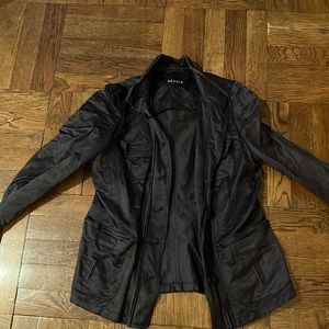 Searle blk satin  bomber jacket